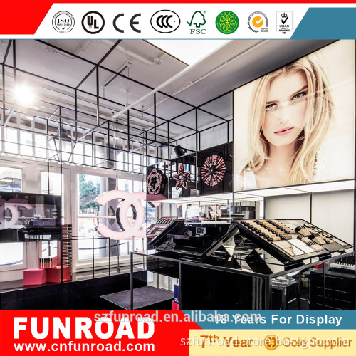 Funroad Wood Cosmetic Cabinet Display makeup kiosk retail counters For Sale